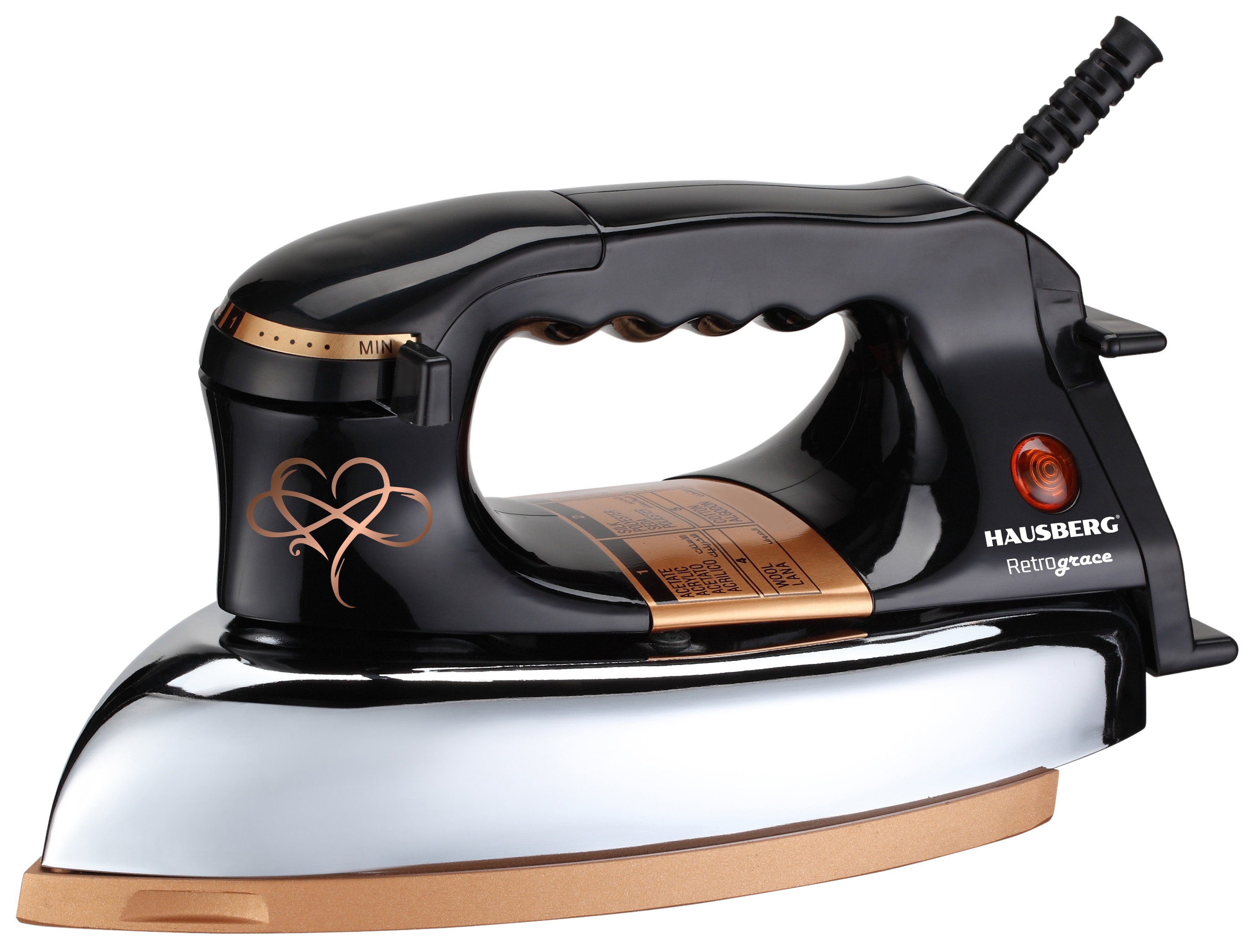 ELECTRIC RETRO IRON WITH CAST SOLEPLATE